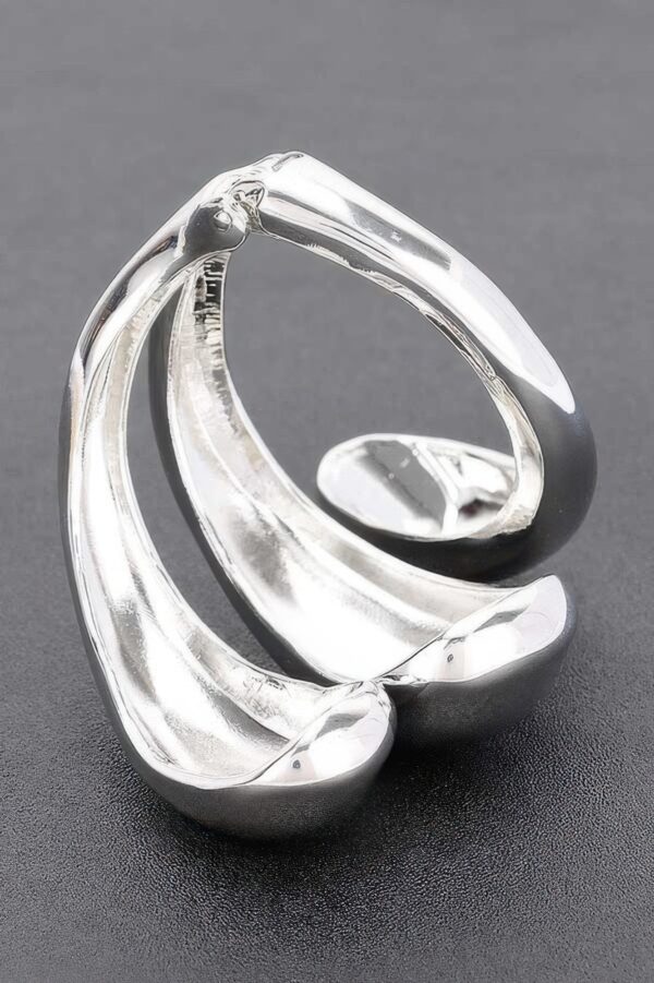 Sculptural Metal Hinge Bracelet – High-Shine