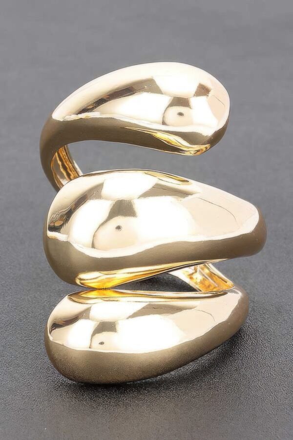 Sculptural Metal Hinge Bracelet – High-Shine