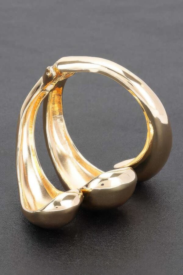 Sculptural Metal Hinge Bracelet – High-Shine