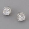 Rounded Square Rhinestone Stud Earrings – 0.5″