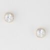 Rounded Square Rhinestone Stud Earrings – 0.5″