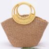Faux Straw Tote Bag with Bamboo Handles – Structured Carryall