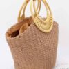 Faux Straw Tote Bag with Bamboo Handles – Structured Carryall