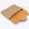 Handwoven Faux Straw Flower Flap Clutch – Slim Silhouette