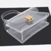 Holographic PVC Flap Clutch with Transparent Top Handle