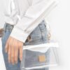 Holographic PVC Flap Clutch with Transparent Top Handle
