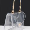 Transparent PVC Flap Clutch with Metal Handle