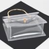 Transparent PVC Flap Clutch with Metal Handle