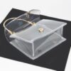 Transparent PVC Flap Clutch with Metal Handle