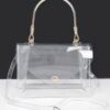 Transparent PVC Flap Clutch with Metal Handle