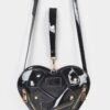 Compact Heart Crossbody Bag with Gold Hardware