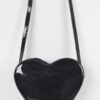 Compact Heart Crossbody Bag with Gold Hardware