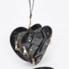 Compact Heart Crossbody Bag with Gold Hardware