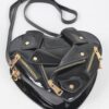 Compact Heart Crossbody Bag with Gold Hardware