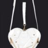 Compact Heart Crossbody Bag with Gold Hardware