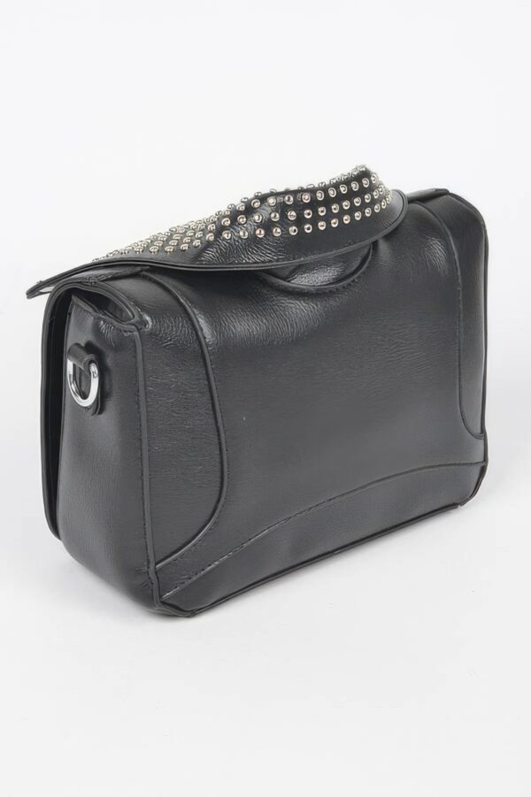 Faux Leather Studded Jacket Clutch – Metal Hardware