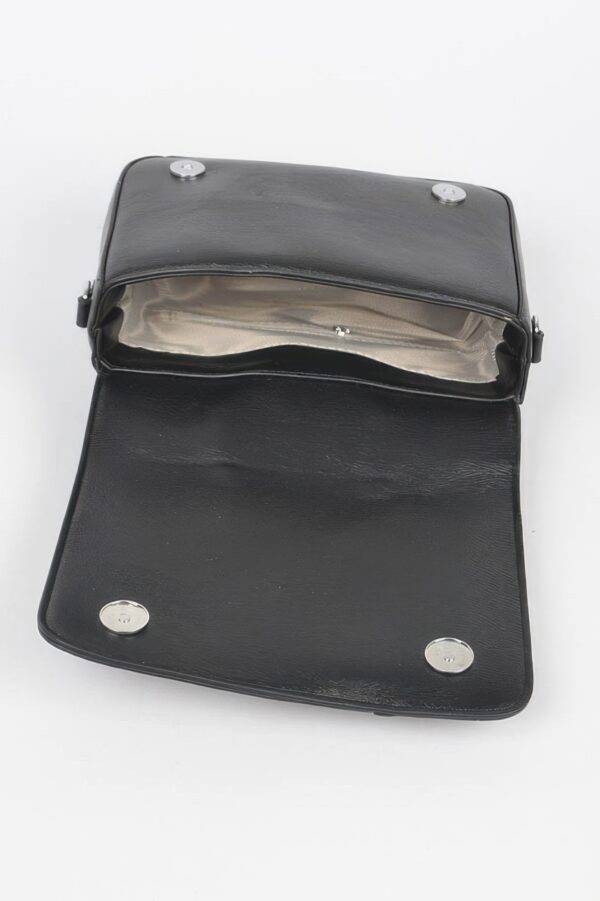 Faux Leather Studded Jacket Clutch – Metal Hardware
