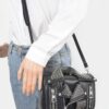 Faux Leather Studded Jacket Clutch – Metal Hardware