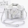 Faux Leather Studded Jacket Clutch – Metal Hardware