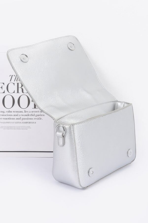 Faux Leather Studded Jacket Clutch – Metal Hardware