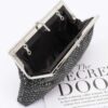 Rhinestone Party Clutch with Chain Strap – Black