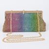 Rhinestone Party Clutch with Chain Strap – Black