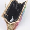 Rhinestone Party Clutch with Chain Strap – Black