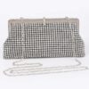 Rhinestone Party Clutch with Chain Strap – Black