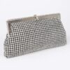 Rhinestone Party Clutch with Chain Strap – Black