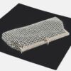 Rhinestone Party Clutch with Chain Strap – Black