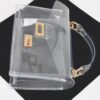 Clear Studded Flap Bag with Gold Hardware