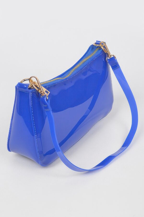 Glimmer Clear PVC Shoulder Bag with Gold Chain