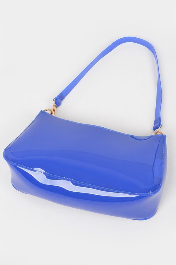Glimmer Clear PVC Shoulder Bag with Gold Chain