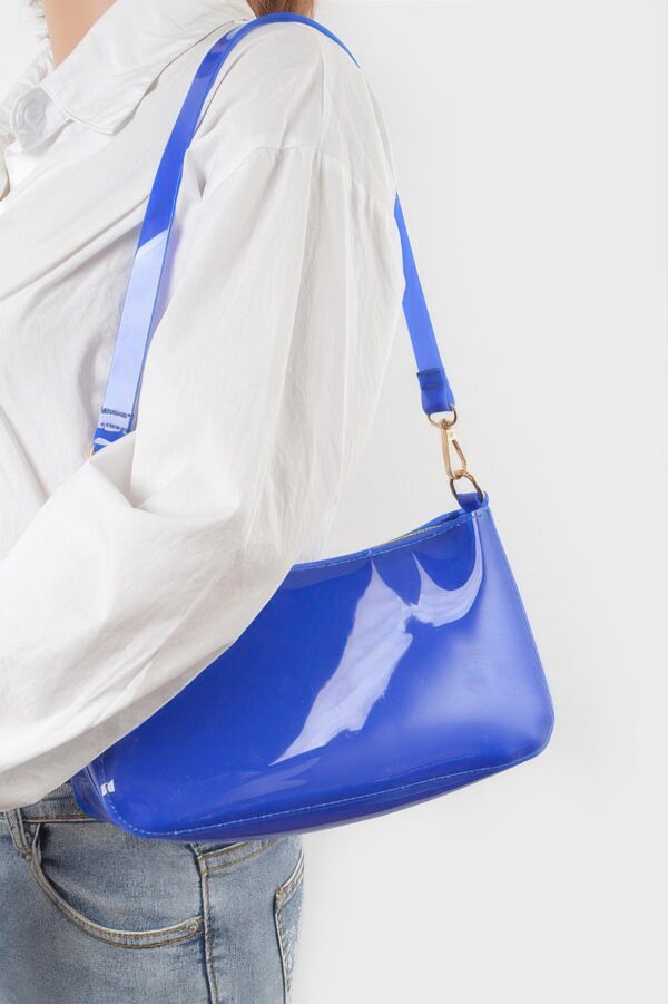 Glimmer Clear PVC Shoulder Bag with Gold Chain