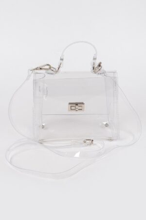 Transparent Single-Handle Clutch – PVC & Metal Details