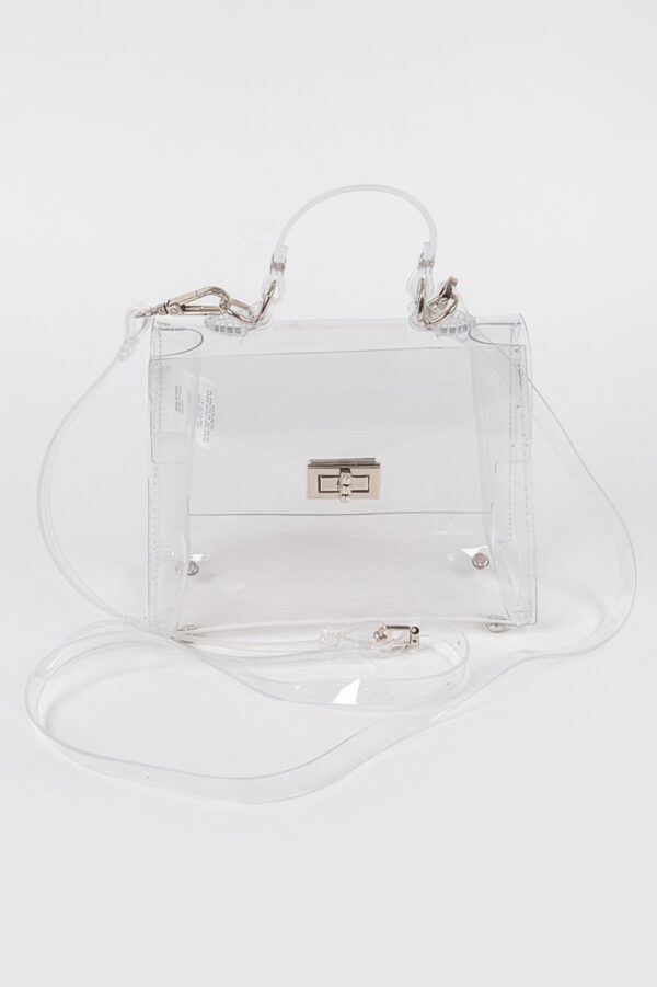 Transparent Single-Handle Clutch – PVC & Metal Details