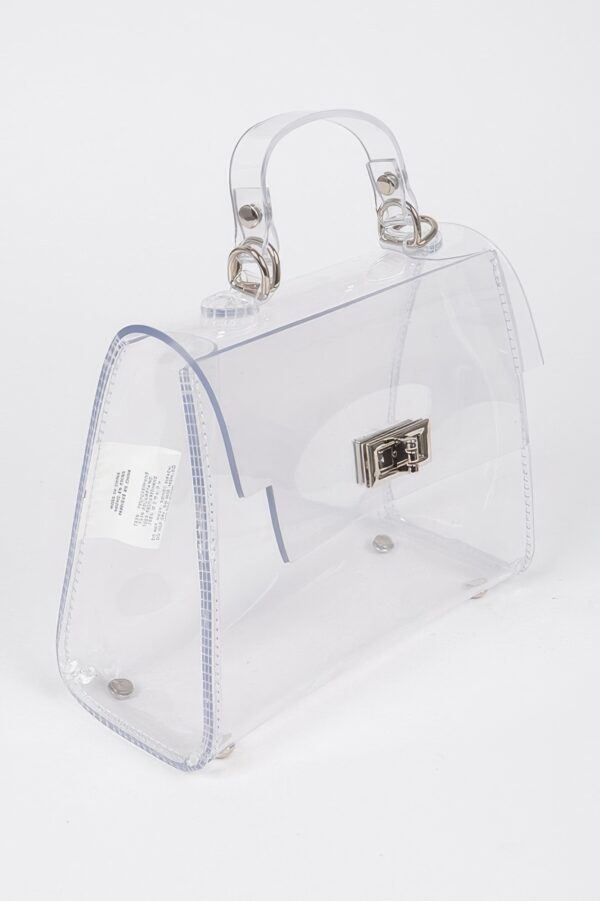 Transparent Single-Handle Clutch – PVC & Metal Details