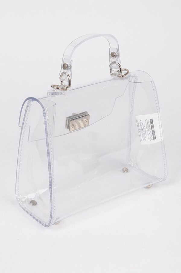 Transparent Single-Handle Clutch – PVC & Metal Details