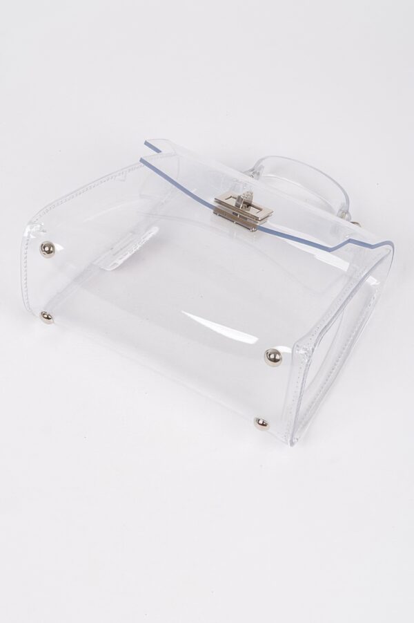 Transparent Single-Handle Clutch – PVC & Metal Details
