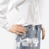 Transparent Single-Handle Clutch – PVC & Metal Details