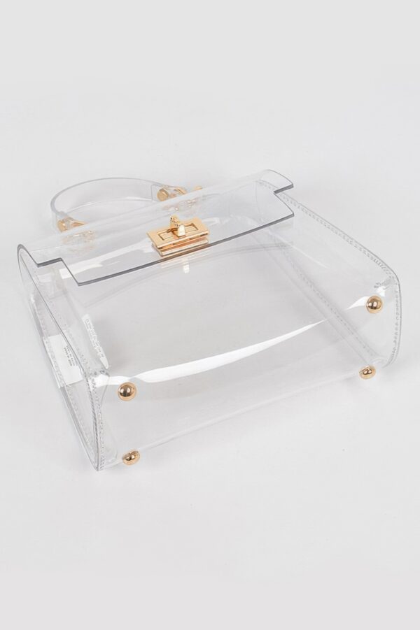 Transparent Single-Handle Clutch – PVC & Metal Details