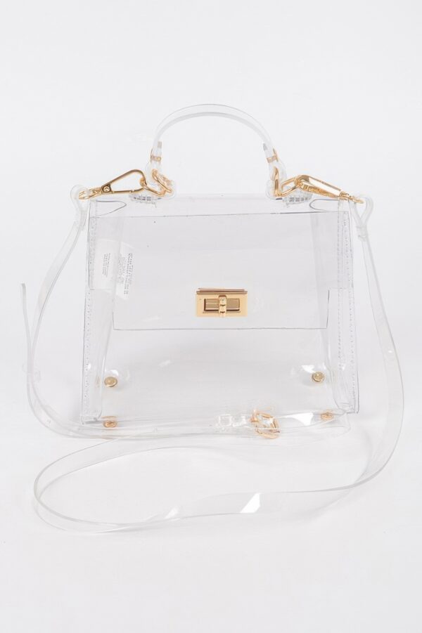 Transparent Single-Handle Clutch – PVC & Metal Details