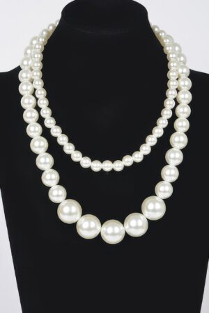 Double-Layer Faux Pearl Necklace – Classic White