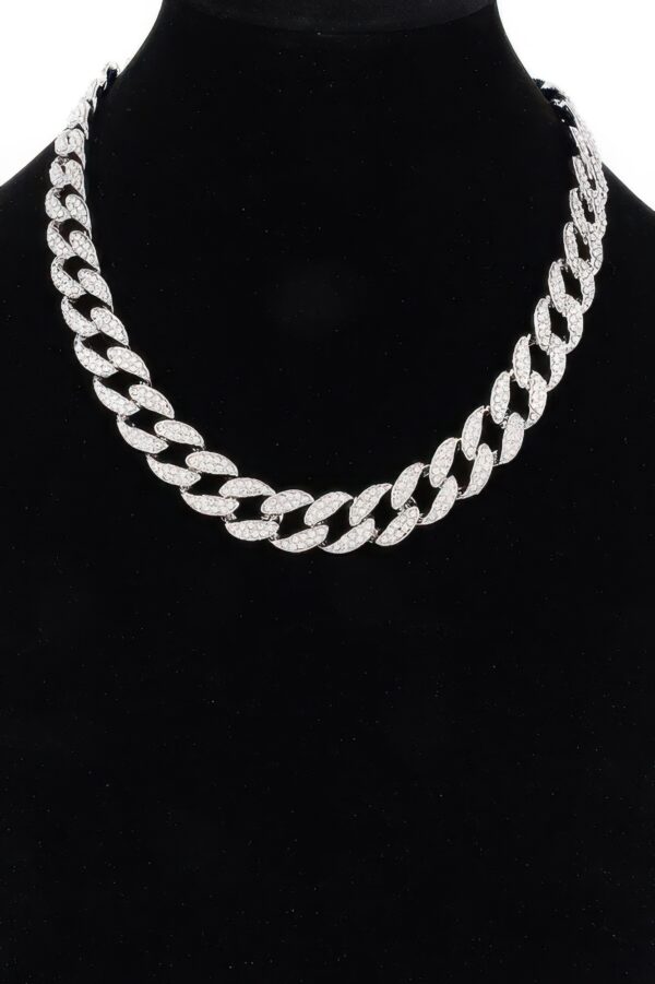 Hammered Silver-Tone Chain Necklace – 17″ Length