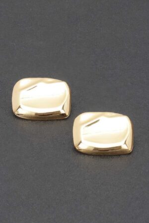 Gold Plated Rectangle Earrings with Sterling Posts