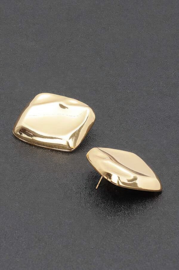 Gold Plated Rectangle Earrings with Sterling Posts