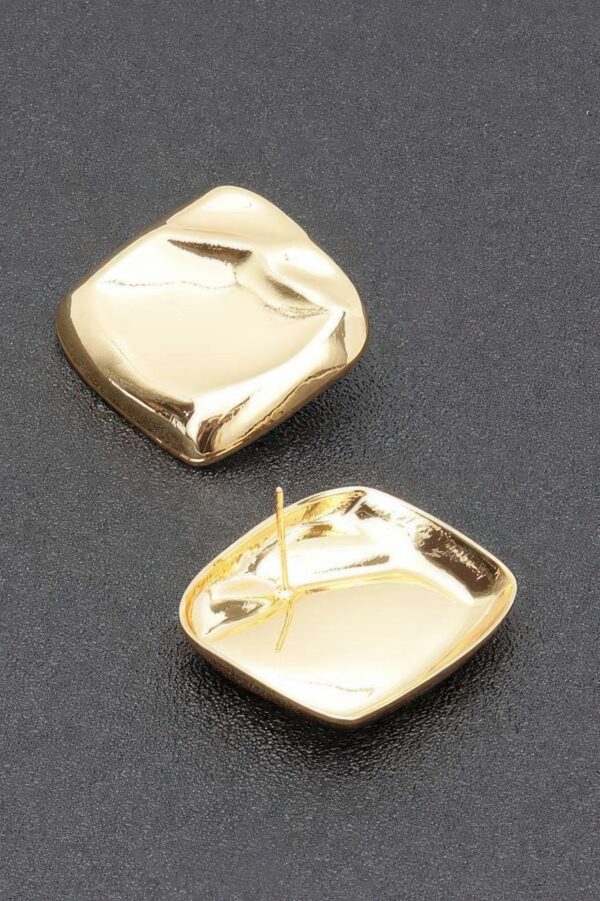 Gold Plated Rectangle Earrings with Sterling Posts