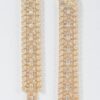 Rhinestone Drop Earrings – Gold-Tone Elongated