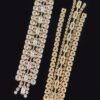 Rhinestone Drop Earrings – Gold-Tone Elongated