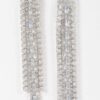 Rhinestone Drop Earrings – Gold-Tone Elongated